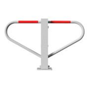 Schake Parkplatzsperre Typ 40770, umlegbar, 70x70mm, Überflur 500mm, + Rundrohrbügeln, Gesamtbreite 800mm, + Rund, Zylinderschloß, zum Aufdübeln-2