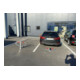Schake Parkplatzsperre Typ 40770B, umlegbar, 70x70mm, Überflur 500mm, + Rundrohrbügeln, Gesamtbreite 800mm + Rund, Zylinderschloß, beschichtet, weiß / rot-2