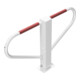 Schake Parkplatzsperre Typ 40770B, umlegbar, 70x70mm, Überflur 500mm, + Rundrohrbügeln, Gesamtbreite 800mm + Rund, Zylinderschloß, beschichtet, weiß / rot-4