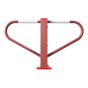 Schake Parkplatzsperre Typ 40772B, umlegbar, 70x70mm, Überflur 500mm, + Rundrohrbügeln, Gesamtbreite 800mm + 8mm Dreikantverschluß, beschichtet, rot/weiß inkl. 8mm Dreikantschlüssel-5