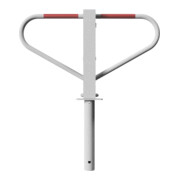 Schake Parkplatzsperre Typ 40773, umlegbar, 70x70mm, Überflur 500mm, + Rundrohrbügeln, Gesamtbreite 800mm + 8mm Dreikantverschluß, z. Einbetonieren inkl. 8mm Dreikantschlüssel-4