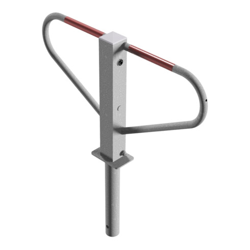 Schake Parkplatzsperre Typ 40773, umlegbar, 70x70mm, Überflur 500mm, + Rundrohrbügeln, Gesamtbreite 800mm + 8mm Dreikantverschluß, z. Einbetonieren inkl. 8mm Dreikantschlüssel