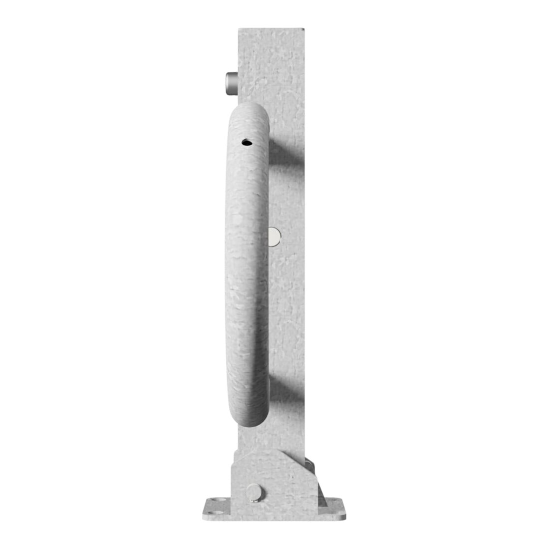 Schake Parkplatzsperre Typ 4709FU, umlegbar + Dreikantverschluß, 70x70mm + seitlichen Rohrbügeln feuerverzinkt