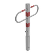 Schake Parkplatzsperre Typ 471F, 70x70mm, herausnehmbar + Dreikantverschluß, Breite 800mm, Höhe Überflur 900mm, + Bodenhülse.-5