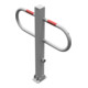 Schake Parkplatzsperre Typ 471FU, 70x70mm, umlegbar, Breite 800mm Überflur 900mm + Dreikantverschluß feuerverzinkt-5