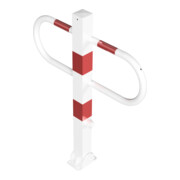 Schake Parkplatzsperre Typ 471FUB, 70x70mm, umlegbar, Breite 800mm Überflur 900mm + Dreikantverschluß, weiß / rot-2