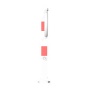 Schake Parkplatzsperre Typ 471FUB, 70x70mm, umlegbar, Breite 800mm Überflur 900mm + Dreikantverschluß, weiß / rot-5