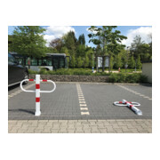 Schake Parkplatzsperre Typ 471UZ, 70x70mm, umlegbar, Breite 800mm Überflur 900mm + Profilzylinder feuerverzinkt-2