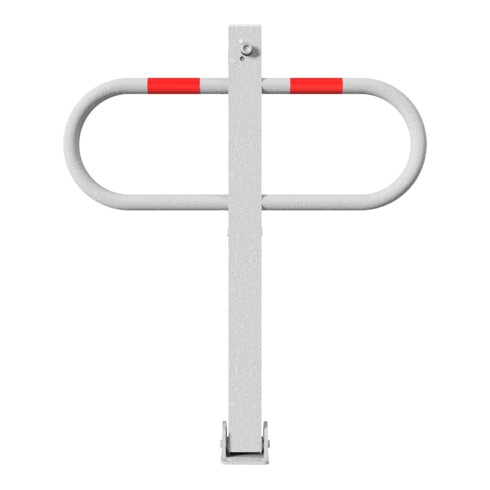 Schake Parkplatzsperre Typ 471UZ, 70x70mm, umlegbar, Breite 800mm Überflur 900mm + Profilzylinder feuerverzinkt