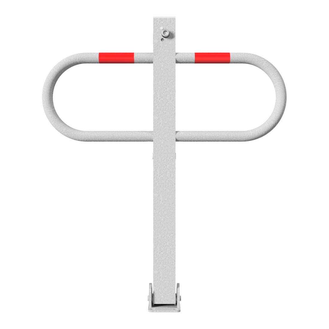 Schake Parkplatzsperre Typ 471UZ, 70x70mm, umlegbar, Breite 800mm Überflur 900mm + Profilzylinder feuerverzinkt