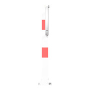 Schake Parkplatzsperre Typ 471UZB, 70x70mm, umlegbar, Breite 800mm Überflur 900mm + Profilzylinder, weiß / rot-4