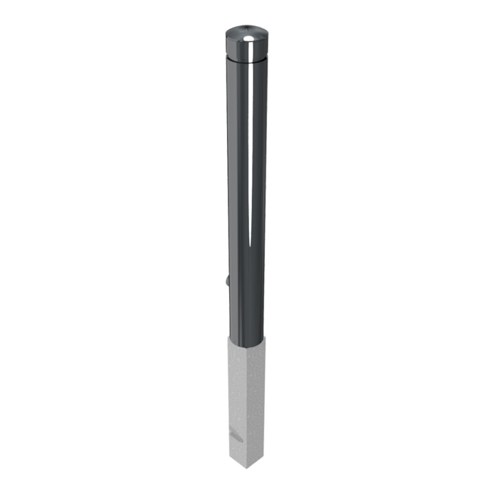 Schake Poller aus starkwandigem Aluminium 100mm herausnehmbar + Dreikantverschluß ca. 900mm Überflur + Ziernut,