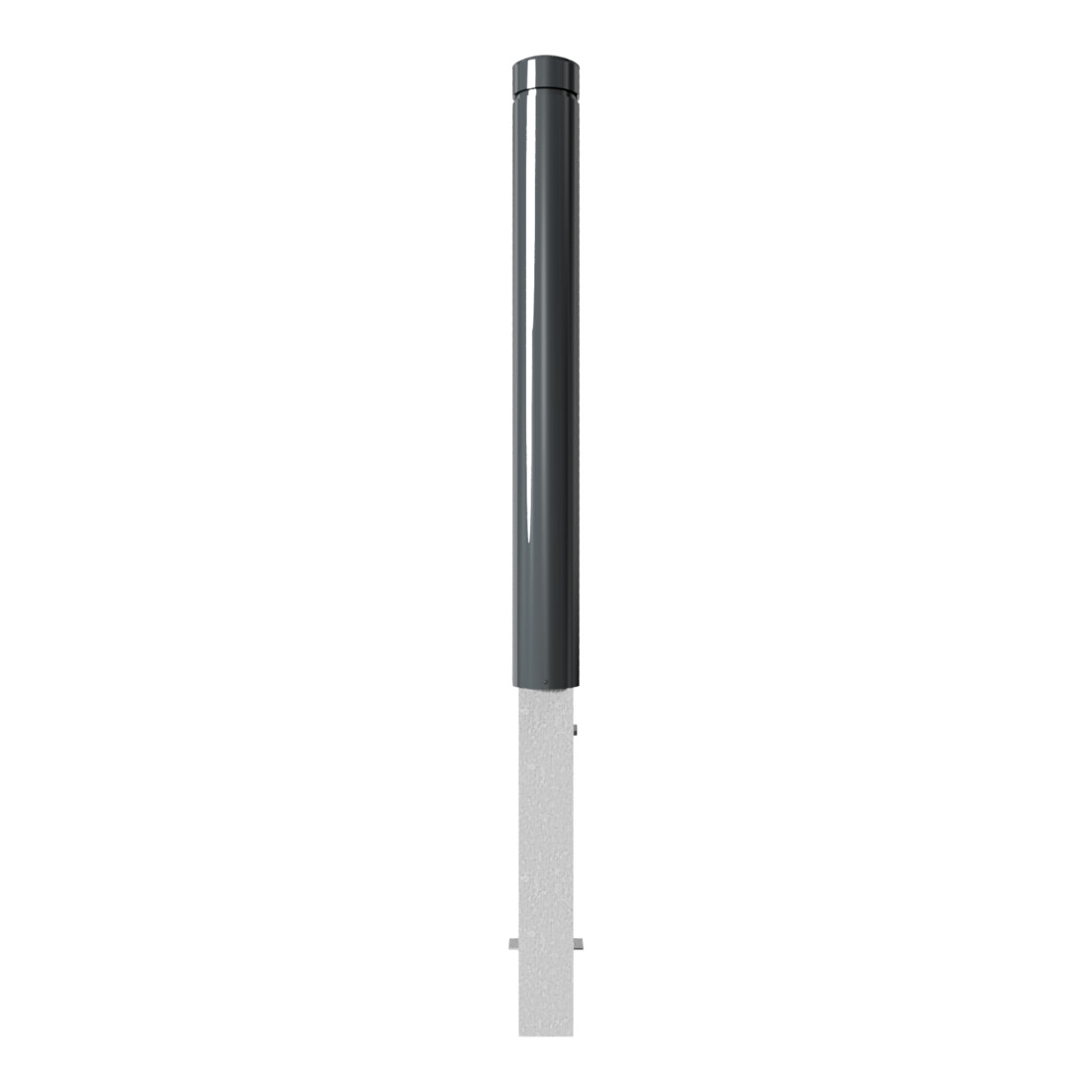 Schake Poller aus starkwandigem Aluminium 100mm herausnehmbar + Dreikantverschluß ca. 900mm Überflur + Ziernut,