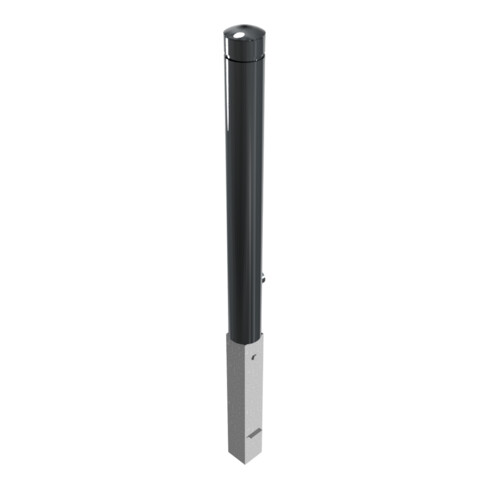 Schake Poller aus starkwandigem Aluminium 100mm herausnehmbar + Dreikantverschluß ca. 900mm Überflur + Ziernut,