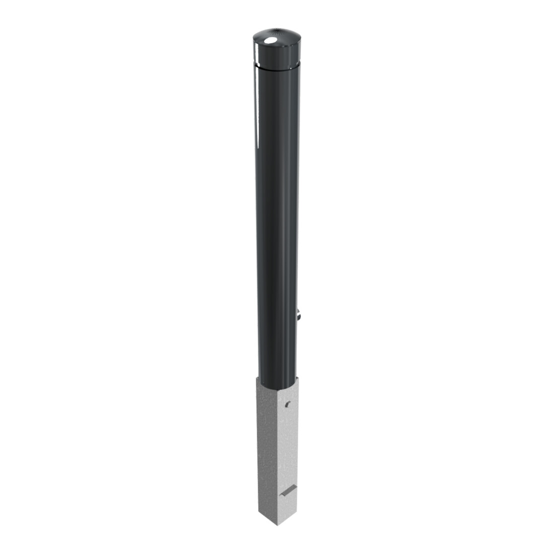 Schake Poller aus starkwandigem Aluminium 100mm herausnehmbar + Dreikantverschluß ca. 900mm Überflur + Ziernut,
