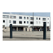 Schake Poller aus starkwandigem Aluminium 100mm ortsfest ca. 900mm Überflur + Ziernut,-4