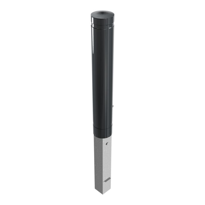 Schake Poller aus starkwandigem Aluminium 120mm herausnehmbar + Dreikantverschluß ca. 750mm Überflur + Ziernut,