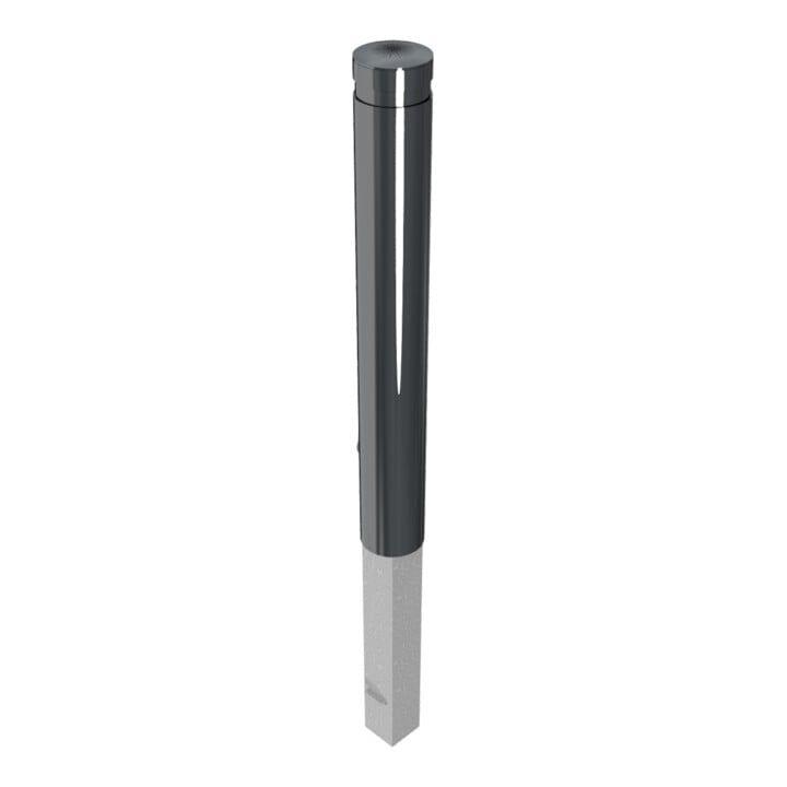 Schake Poller aus starkwandigem Aluminium 120mm herausnehmbar + Dreikantverschluß ca. 900mm Überflur + Ziernut,