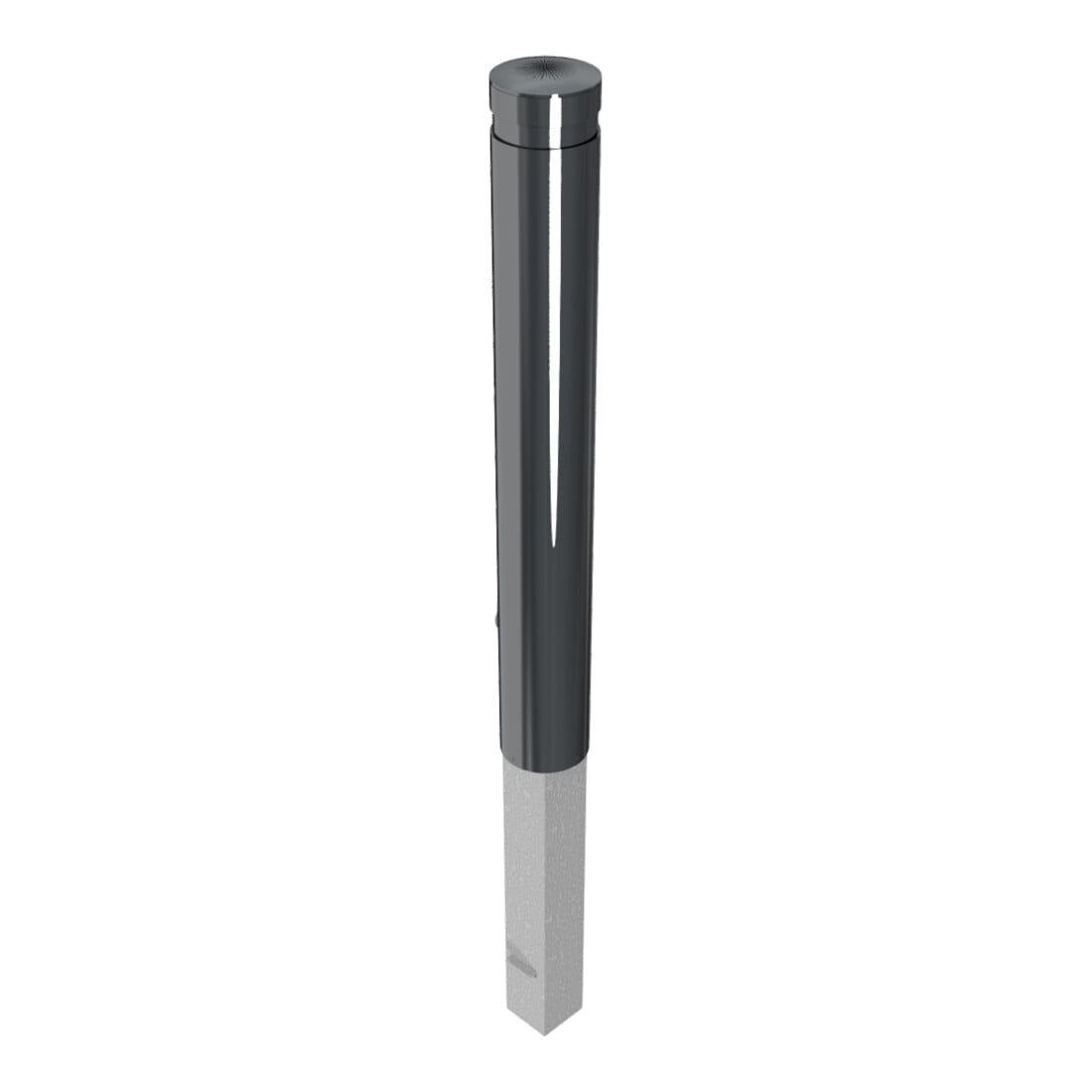 Schake Poller aus starkwandigem Aluminium 120mm herausnehmbar + Dreikantverschluß ca. 900mm Überflur + Ziernut,
