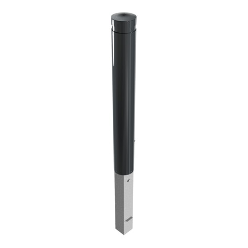 Schake Poller aus starkwandigem Aluminium 120mm herausnehmbar + Dreikantverschluß ca. 900mm Überflur + Ziernut,