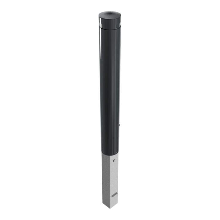 Schake Poller aus starkwandigem Aluminium 120mm herausnehmbar + Dreikantverschluß ca. 900mm Überflur + Ziernut,