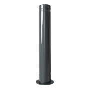 Schake Poller aus starkwandigem Aluminium 120mm ortsfest für Dübelbefestigung + Bodenplatte ca. 750mm Überflur + Ziernut,-5