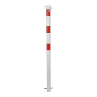 Schake Poteau de fermeture type 460B, fixe, Ø 60 mm, à sceller, blanc/rouge