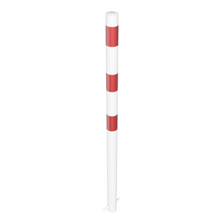 Schake Poteau de fermeture type 460B, fixe, Ø 60 mm, à sceller, blanc/rouge