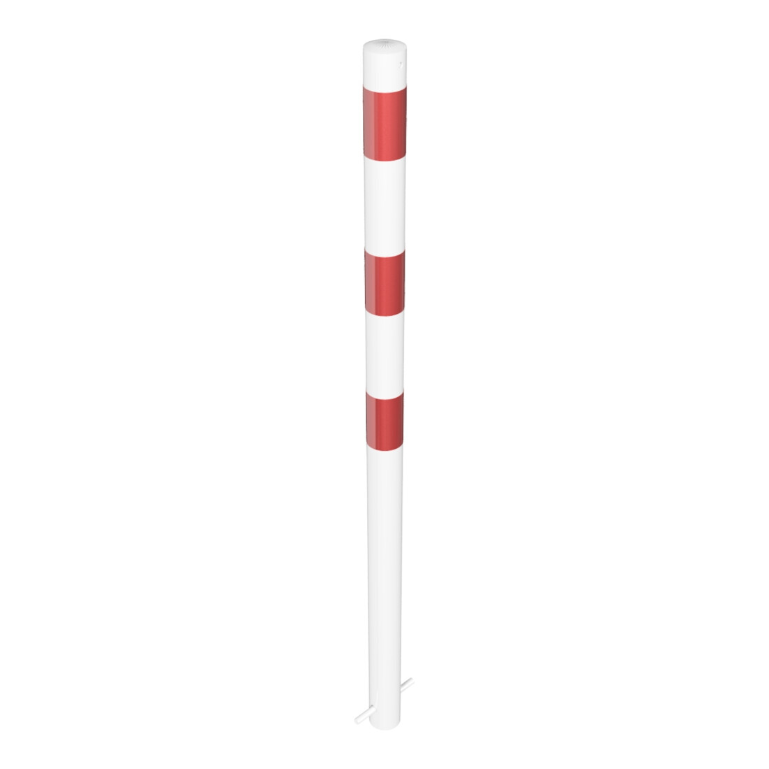 Schake Poteau de fermeture type 460B, fixe, Ø 60 mm, à sceller, blanc/rouge
