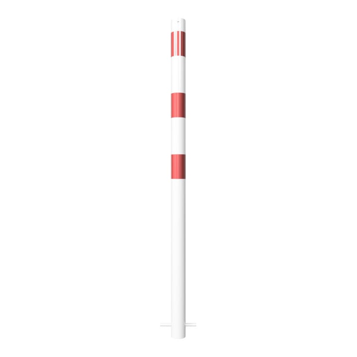 Schake Poteau de fermeture type 460B, fixe, Ø 60 mm, à sceller, blanc/rouge