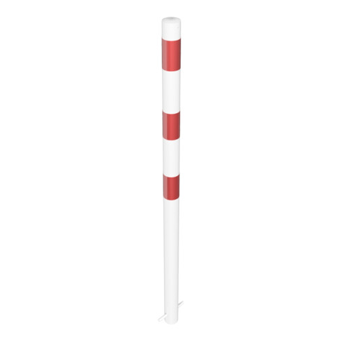 Schake Poteau de fermeture type 460B, fixe, Ø 60 mm, à sceller, blanc/rouge