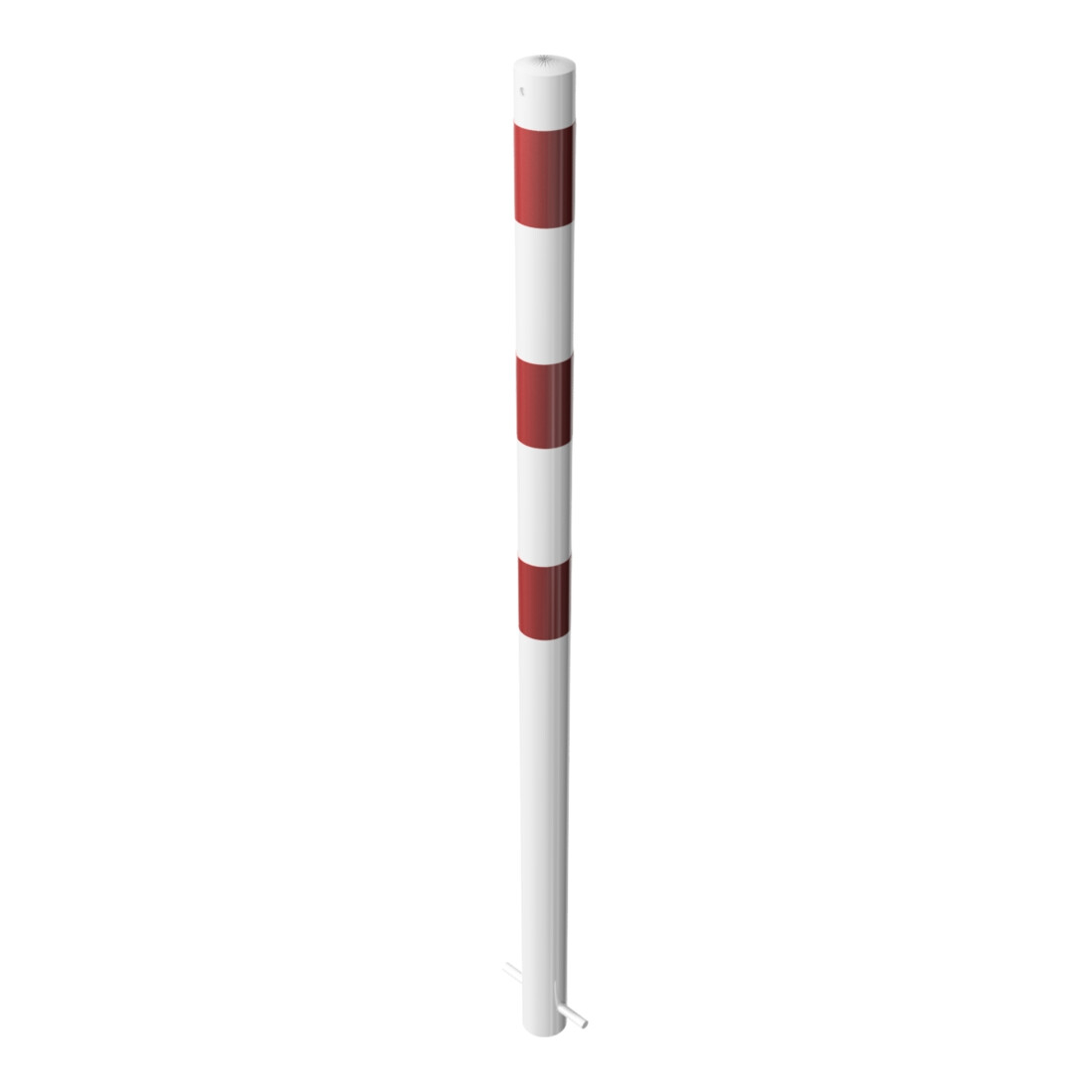 Schake Poteau de fermeture type 460B, fixe, Ø 60 mm, à sceller, blanc/rouge
