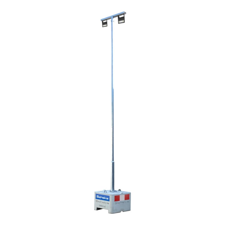 Set Schake Strahlertraverse 1500mm für den klappbaren Mast + Schake Lampenmast + Schake Profi LED-Strahler 230V/50 Hz für den Außenbereich + Schake Lampenmast-Sets