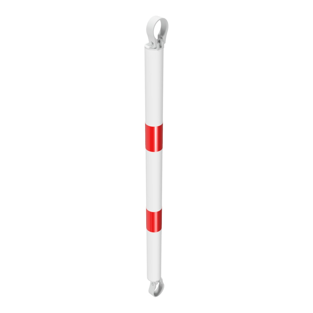 Schake Querrohr Ø 60 mm 1000mm verzinkt + Aluschellen, beschichtet, weiß / rot