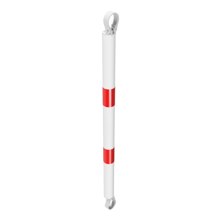 Schake Querrohr Ø 60 mm 1000mm verzinkt + Aluschellen, beschichtet, weiß / rot