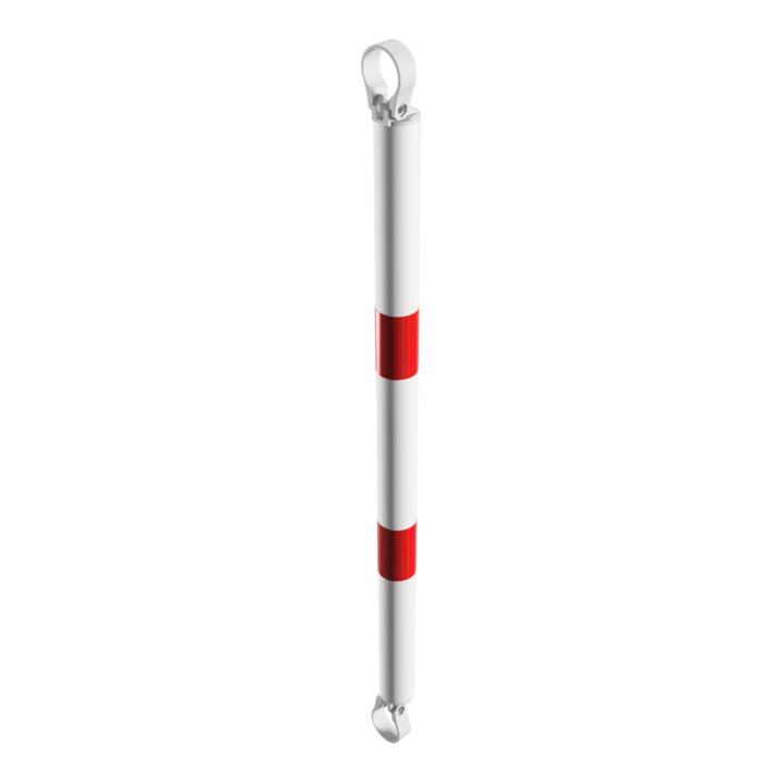 Schake Querrohr Ø 60 mm 1000mm verzinkt + Aluschellen, beschichtet, weiß / rot