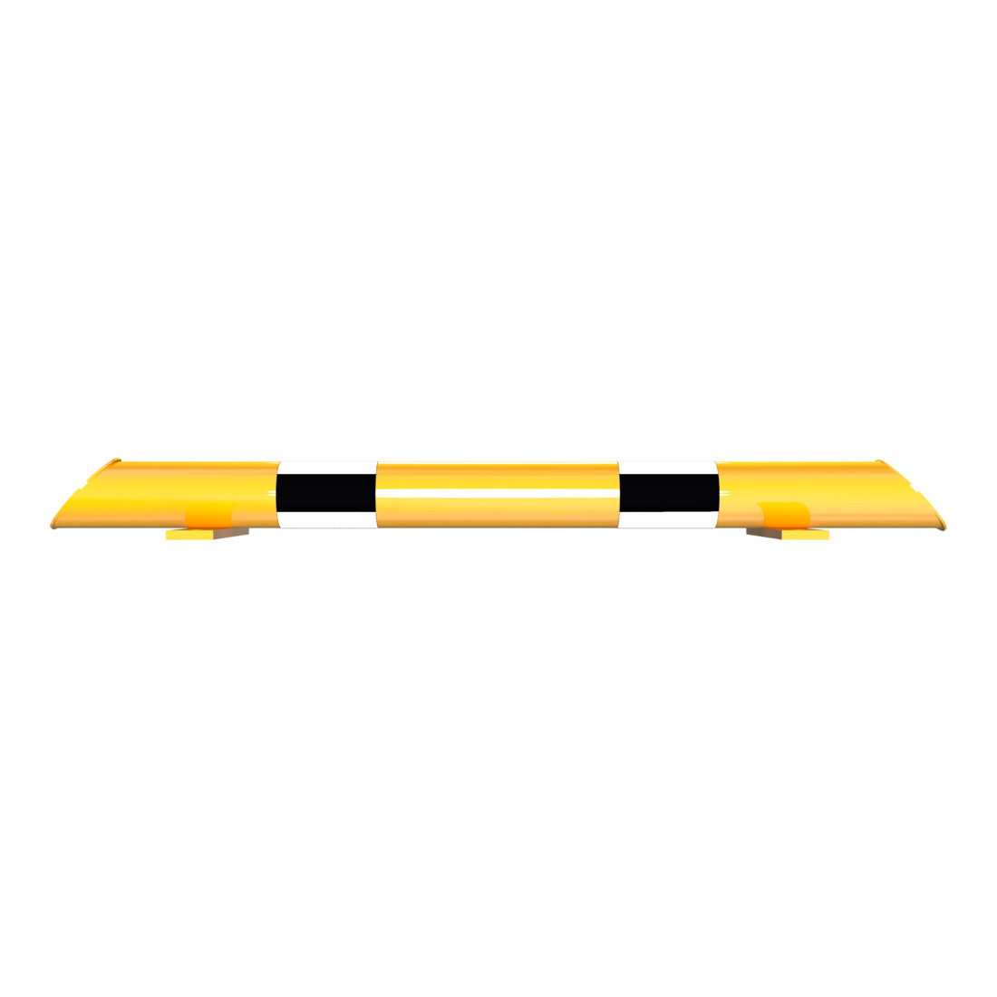 Schake Rammschutz, Balken Stahlrundrohr Ø 76mm + abgeschrägten Enden, + schwarzen Streifen, Breite 1000mm, Höhe 86 mm