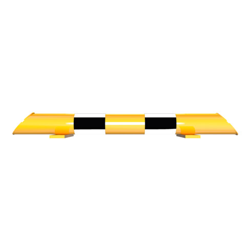Schake Rammschutz, Balken Stahlrundrohr Ø 76mm + abgeschrägten Enden, + schwarzen Streifen, Breite 800mm, Höhe 86 mm