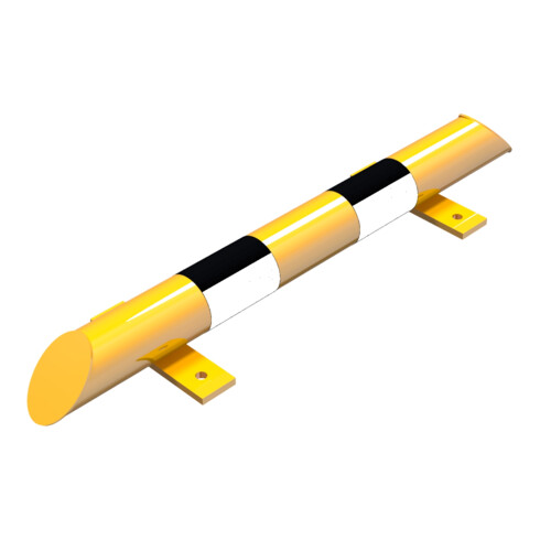 Schake Rammschutz, Balken Stahlrundrohr Ø 76mm + abgeschrägten Enden, + schwarzen Streifen, Breite 800mm, Höhe 86 mm