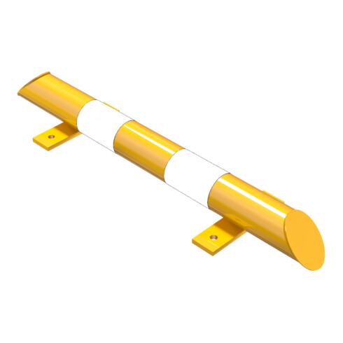 Schake Rammschutz, Balken Stahlrundrohr Ø 76mm + abgeschrägten Enden, + schwarzen Streifen, Breite 800mm, Höhe 86 mm