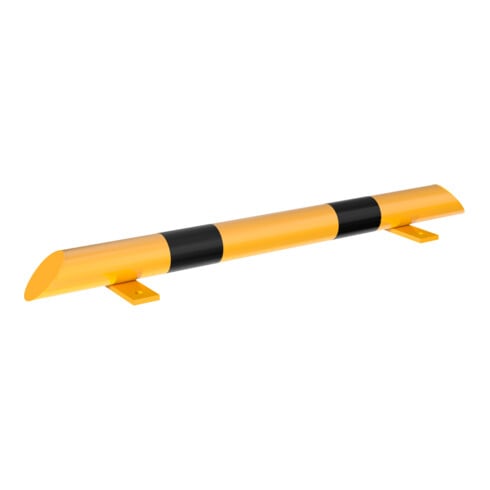 Schake Rammschutz, Balken Stahlrundrohr Ø 76mm + abgeschrägten Enden, + schwarzen Streifen, Breite 1000mm, Höhe 86 mm