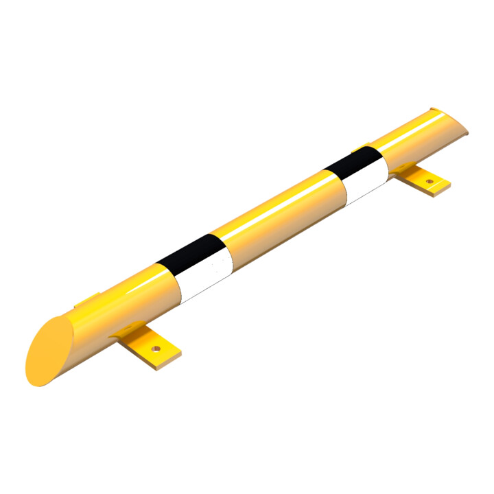Schake Rammschutz, Balken Stahlrundrohr Ø 76mm + abgeschrägten Enden, + schwarzen Streifen, Breite 1000mm, Höhe 86 mm