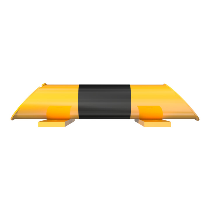 Schake Rammschutz, Balken Stahlrundrohr Ø 76mm + abgeschrägten Enden, + schwarzen Streifen, Breite 400mm, Höhe 86 mm