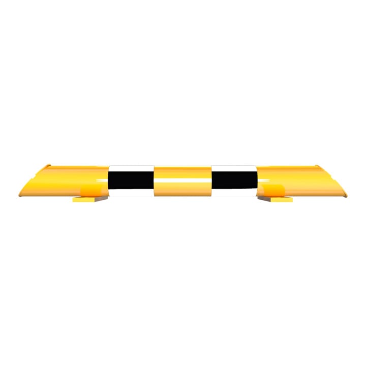 Schake Rammschutz, Balken Stahlrundrohr Ø 76mm + abgeschrägten Enden, + schwarzen Streifen, Breite 800mm, Höhe 86 mm