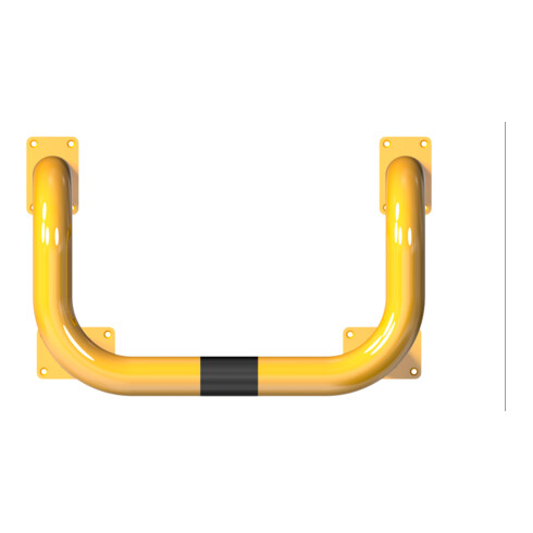 Schake Rammschutzbügel Doppelbügel, Gesamttiefe 400 mm + 4 Standpfosten gelb/schwarz Breite: 1000 mm, Höhe Überflur: 1150 mm zum Aufdübeln