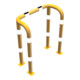 Schake Rammschutzbügel Doppelbügel, Gesamttiefe 400 mm + 4 Standpfosten gelb/schwarz Breite: 1000 mm, Höhe Überflur: 1150 mm zum Aufdübeln-5