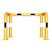 Schake Rammschutzbügel Doppelbügel, Gesamttiefe 400 mm + 4 Standpfosten gelb/schwarz Breite: 1000 mm, Höhe Überflur: 650 mm zum Aufdübeln-5