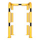 Schake Rammschutzbügel Doppelbügel, Gesamttiefe 400 mm + 4 Standpfosten gelb/schwarz Breite: 750 mm, Höhe Überflur: 1150 mm zum Aufdübeln