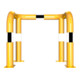 Schake Rammschutzbügel Doppelbügel, Gesamttiefe 400 mm + 4 Standpfosten gelb/schwarz Breite: 750 mm, Höhe Überflur: 650 mm zum Aufdübeln-4
