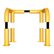 Schake Rammschutzbügel Doppelbügel, Gesamttiefe 400 mm + 4 Standpfosten gelb/schwarz Breite: 750 mm, Höhe Überflur: 650 mm zum Aufdübeln-4
